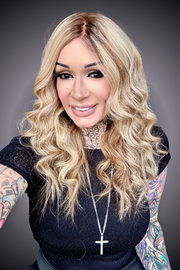 Brenna • 12FS8 - after violet shampoo & curled with tongs