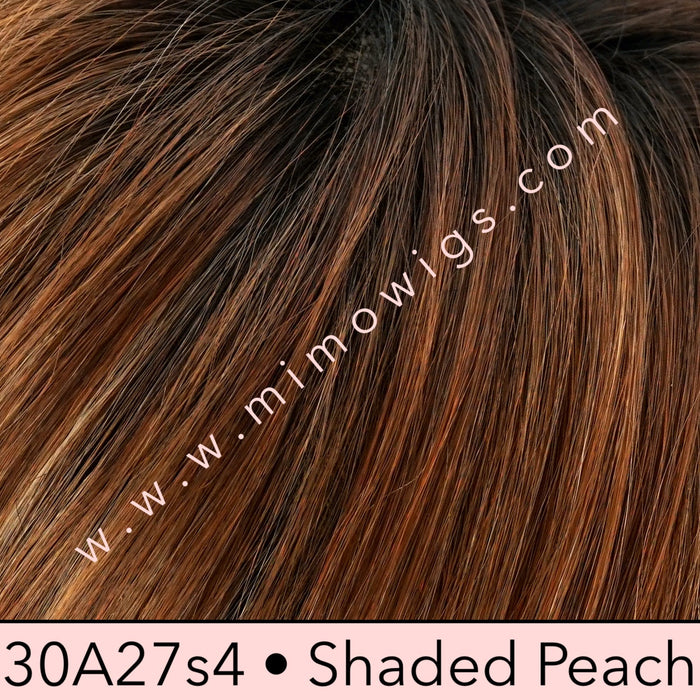 30A27s4 • SHADED PEACH | Med Natural Red & Med Red-Gold Blonde Blend, Shaded with Dark Brown