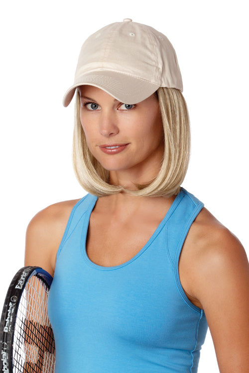 Beige Hat with Classic Hair by Henry Margu | shop name | Medical Hair Loss & Wig Experts.