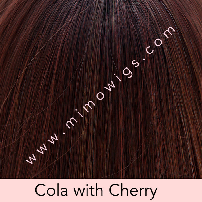 COLA WITH CHERRY • 6/350 R4 |  Dk brown root w/ a blend of Dk chocolate brown w/ mahogany & chocolate cherry
