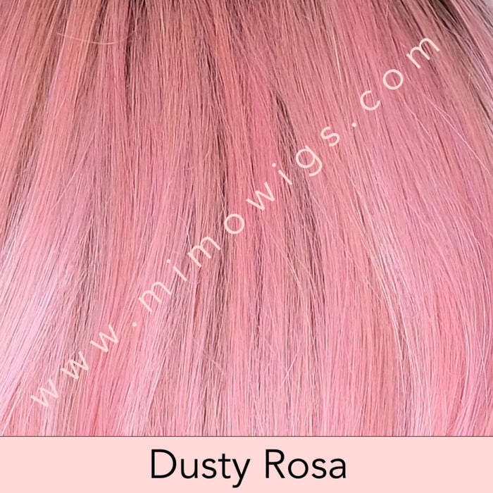 DUSTY ROSA • F1/12 |  Pink & Violet w/ a mixture of ash blonde & pure blonde highlights. Lt & Med brown root blended w/ a cool-toned dusty rose