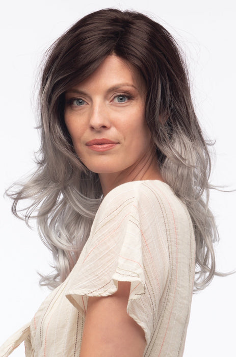 GRAYDIENT STORM ••• Dark Brown Roots that Melt into Light Gray & Silver Tones Towards the Ends