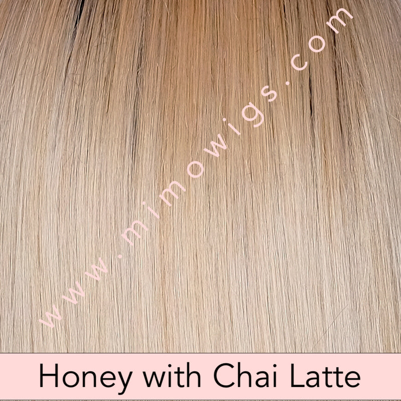 HONEY WITH CHAI LATTE • 11R/88B/613 ••• blend of Sienna brown & cool medium brown root with a mix of honey & light blonde with smoky blonde & a hint of pure blonde