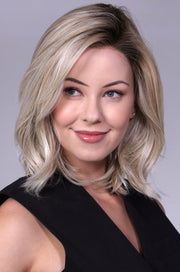 CRUSHED ALMOND BLONDE ROOTED • 14/17/101+18 |  Creamy cool blend of Lt to Med sandy blonde w/ chunky highlights of light ash blonde & platinum • overall soft neutral Lt blonde w/ Lt & Med blended root