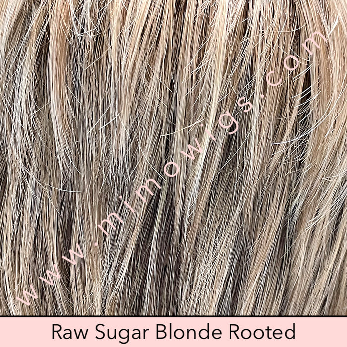 RAW SUGAR BLONDE ROOTED | 12/14/88+8 |  Mixture of Neutral Lt blonde w/ honey blonde + pale gold blonde w/ the base of Lt brown low lights featuring Med root colour