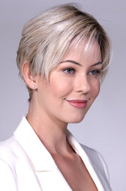 CRUSHED ALMOND BLONDE ROOTED • 14/17/101+18 |  Creamy cool blend of Lt to Med sandy blonde w/ chunky highlights of light ash blonde & platinum • overall soft neutral Lt blonde w/ Lt & Med blended root