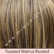 TOASTED WALNUT ROOTED • 10/25+8 |  Ash brown w/ Med gold blonde & Lt brown blended to perfection w/ Med brown Root