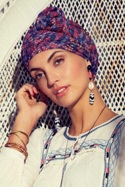 Sapphire Boho Turban Set Printed (3008) • Christine Headwear | CLEARANCE