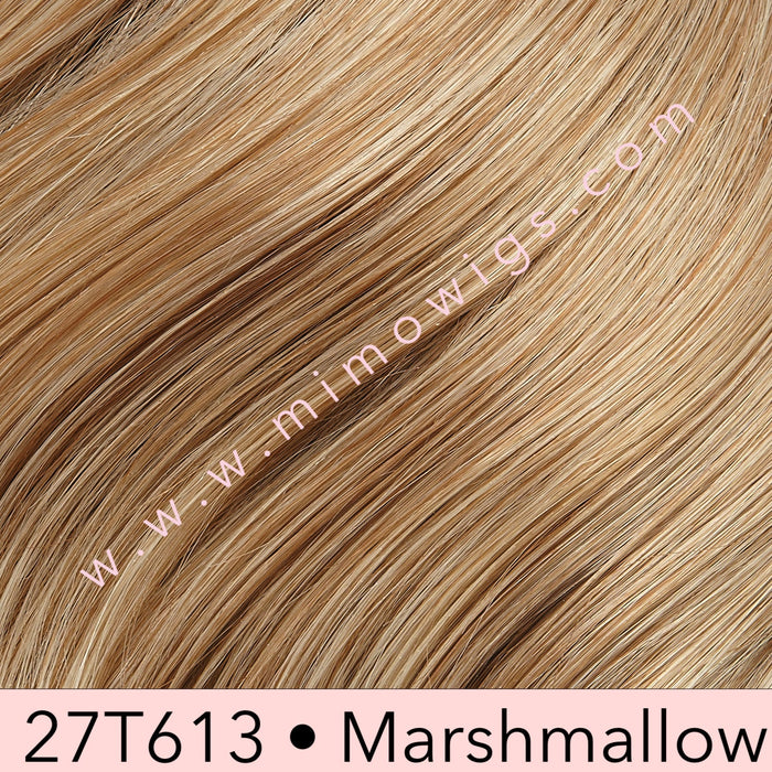 27T613s8 • SHADED SUN | Med Natural Red-Gold Blonde & Pale Natural Gold Blonde Blend and Tipped, Shaded with Med Brown