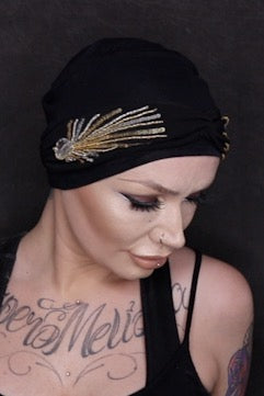 Carolina Black Laurel Crown by Masumi Headwear | shop name | Medical Hair Loss & Wig Experts.