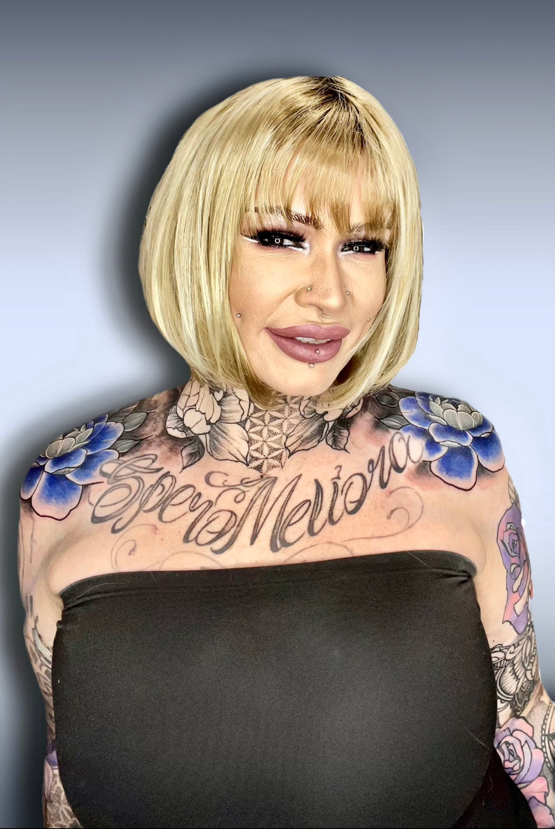 8RH14 • MOUSSE CAKE | Med Brown w/ 33% Med Natural Blonde Highlights