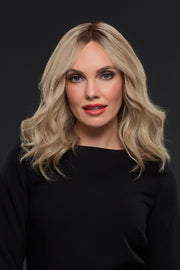 27T613s8 • SHADED SUN | Med Natural Red-Gold Blonde & Pale Natural Gold Blonde Blend and Tipped, Shaded with Med Brown