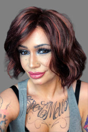 CHROME RT1B ••• Gray & White with 25% Medium Brown Blend & Off‐Black Roots