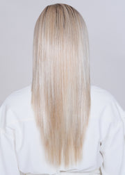 CAYENNE & GINGER ROOT • 33/350 R1B ••• A mixture of off-black and darkest brown root with a blend of burgundy red mahogany and chocolate cherry