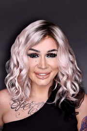 S2-103/18RO • MIDNIGHT | Dark Roots melting to mushroom brown and ash blonde tone ombré