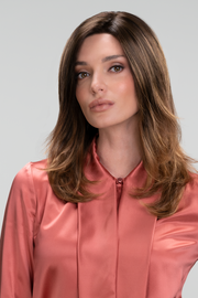 S6-30A27RO • AUTUMN | Rich chestnut brown roots brighten to copper and crisp auburn hue ombré