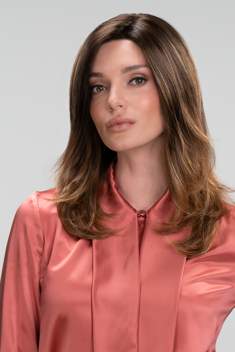 S6-30A27RO • AUTUMN | Rich chestnut brown roots brighten to copper and crisp auburn hue ombré