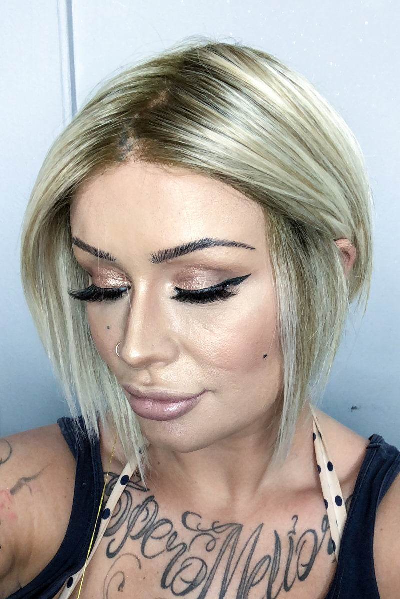 FS17/101s18 • PALM SPRINGS BLONDE | Light Ash Blonde w/ Pure White Natural Bold Highlights & Shaded w/ Dark Natural Ash Blonde