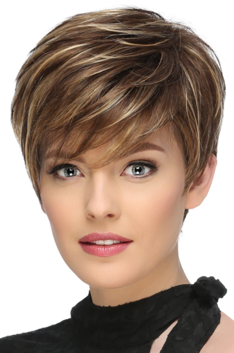 CARAMEL KISS RT4 ••• Golden Brown with Copper Blonde Highlights & Dark Brown Roots