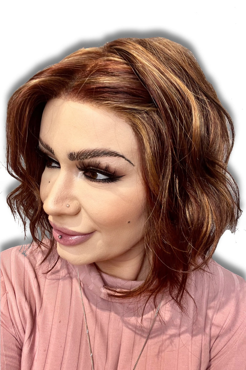 8RH14 • MOUSSE CAKE | Med Brown w/ 33% Med Natural Blonde Highlights