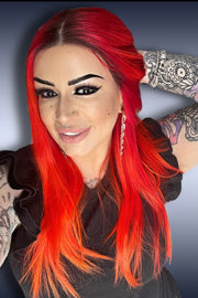 27T613s8 • SHADED SUN | Med Natural Red-Gold Blonde & Pale Natural Gold Blonde Blend and Tipped, Shaded with Med Brown